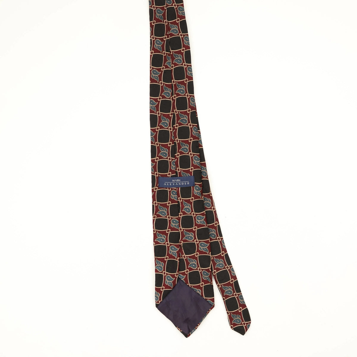 Back Back of Vintage 1990's Paisley Patterned Tie