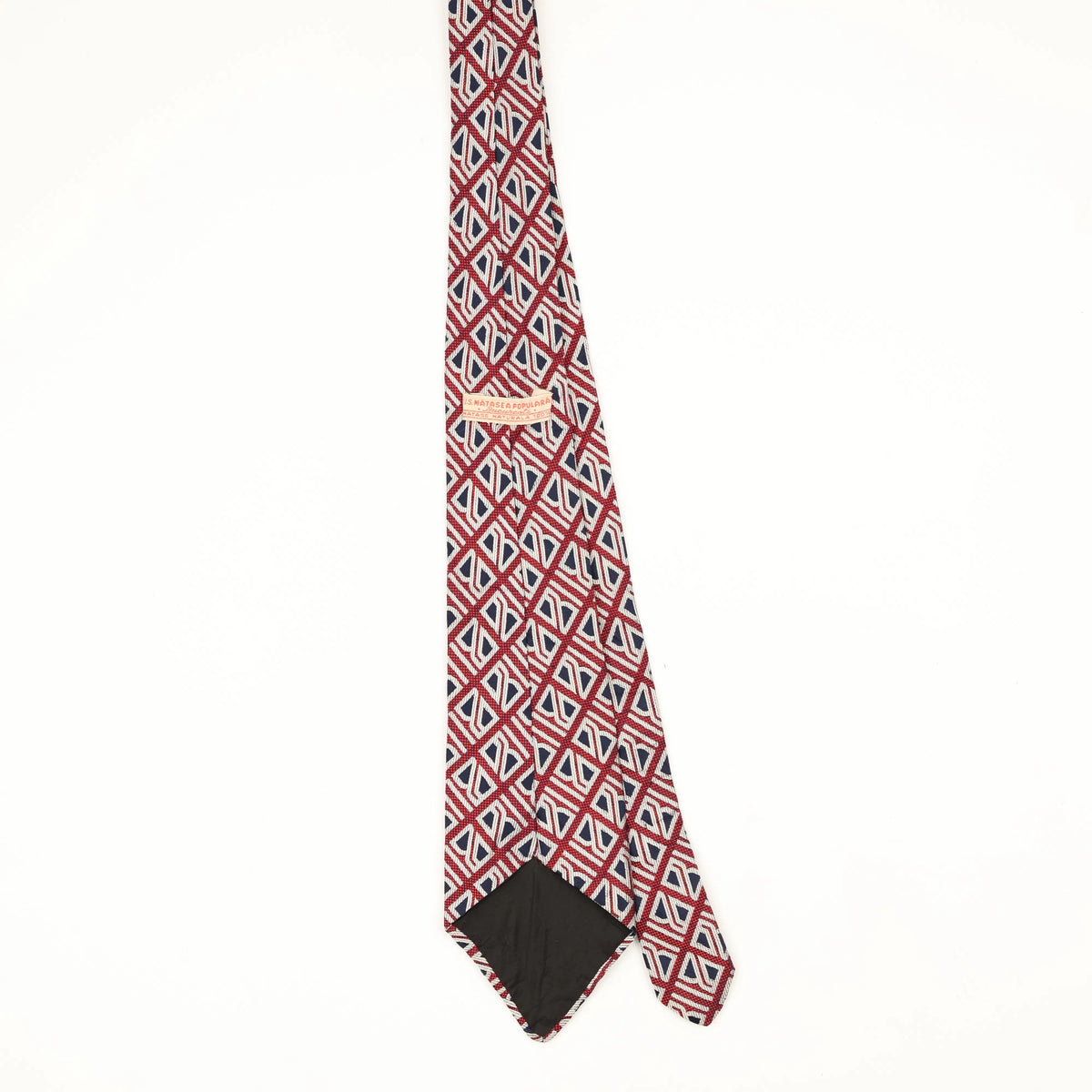 Back Back of Vintage 1980's Geometric Patterned Tie