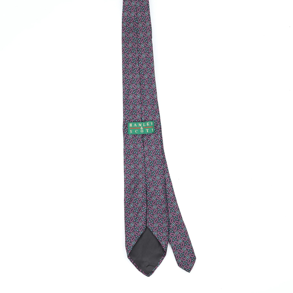 Back Back of Vintage 1990's Foulard Geometric Patterned Tie