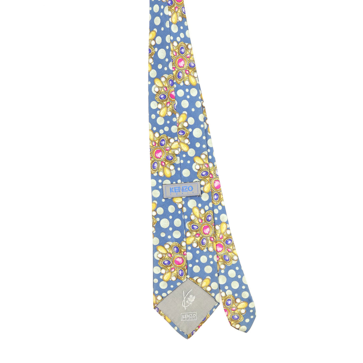 Back Back of Vintage 1990's Kenzo Jewels Abstract Patterned Tie