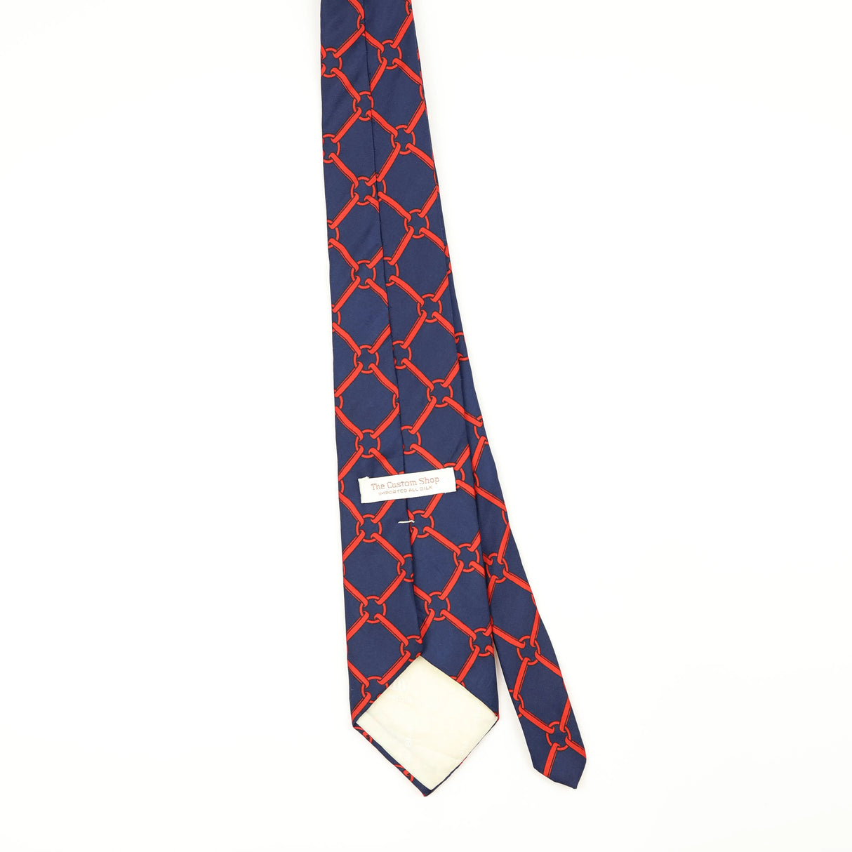 Back Back of Vintage 1990's Chain Link Geometric Patterned Tie