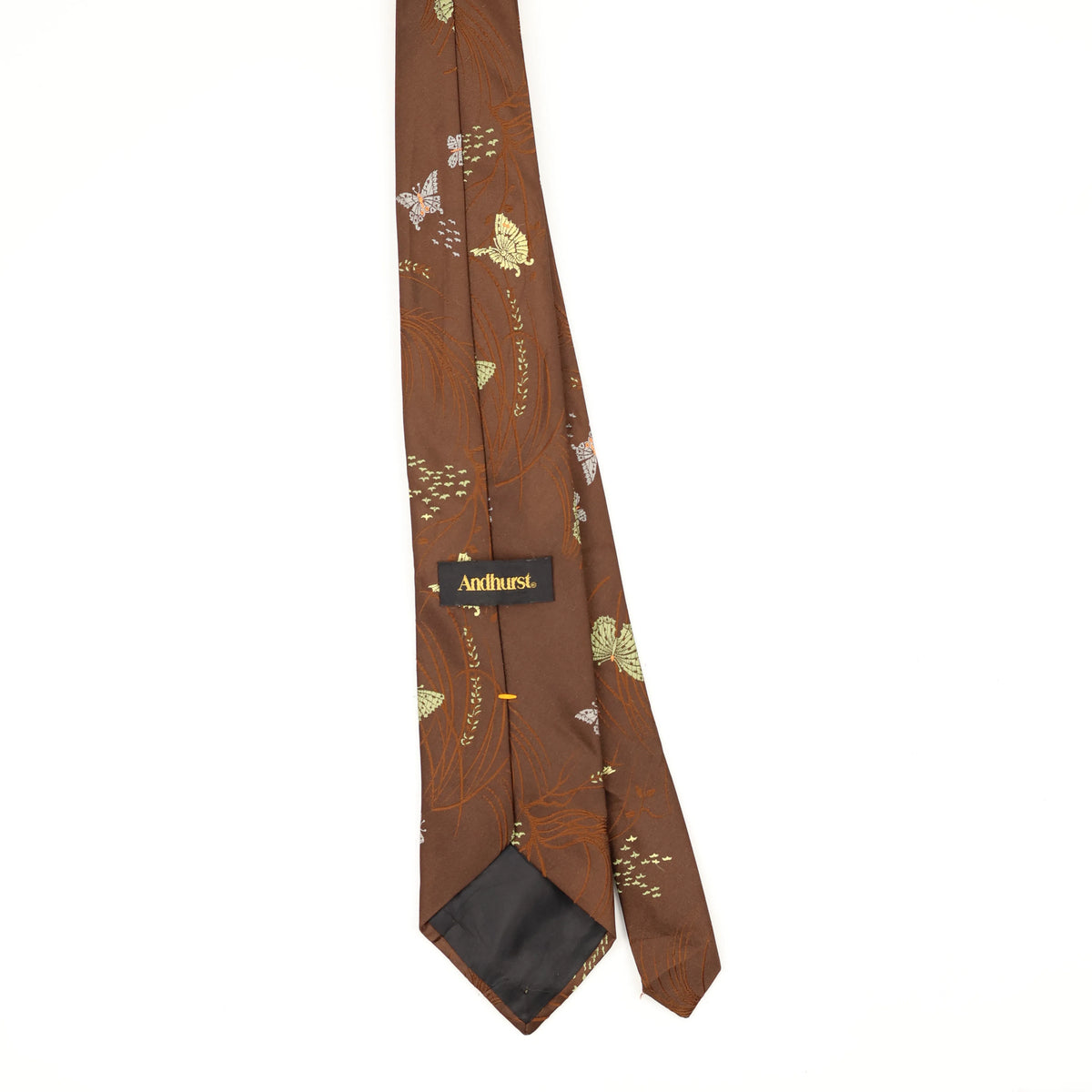 Back Back of Vintage 1980's Andhurst Butterflies Floral Patterned Tie