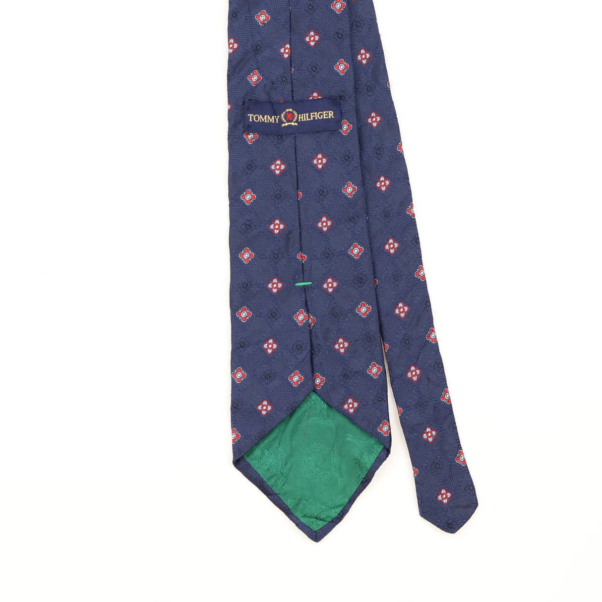 Back Detail of Vintage 1990's Tommy Hilfiger Geometric Patterned Tie