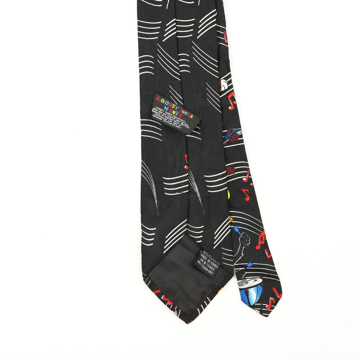 Back Back Detail of Vintage 1990's Looney Tunes Bugs Bunny Cartoon Patterned Tie