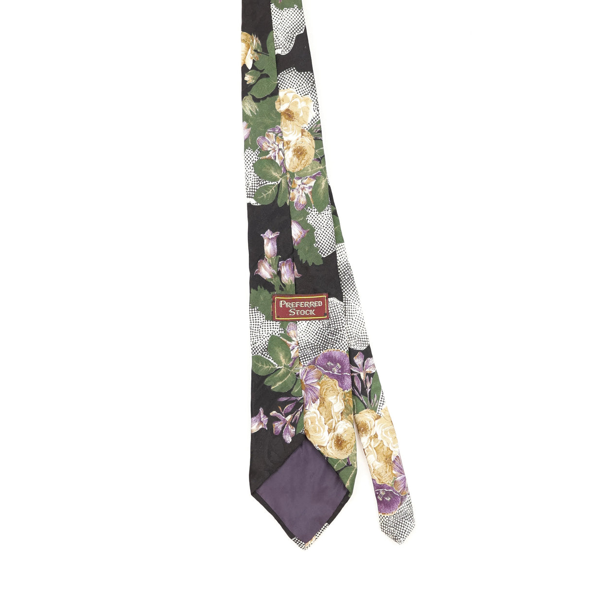 Back of Vintage 1990's Floral Patterned Tie