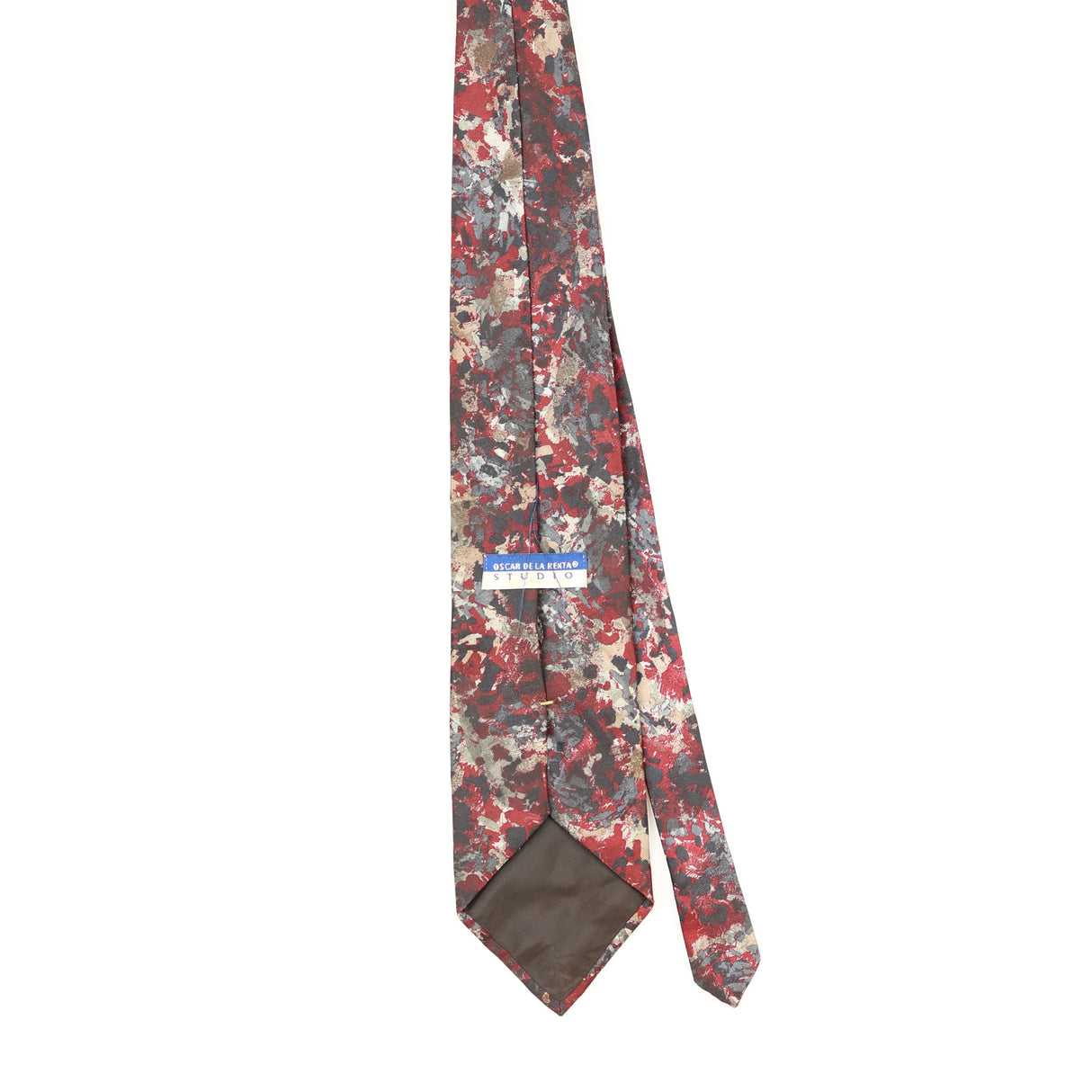 Back Back of Vintage 1990's Oscar De La Renta Abstract Patterned Tie