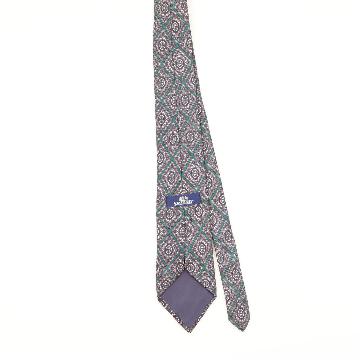 Back of Vintage 1990's Stafford Geometric Patterned Tie