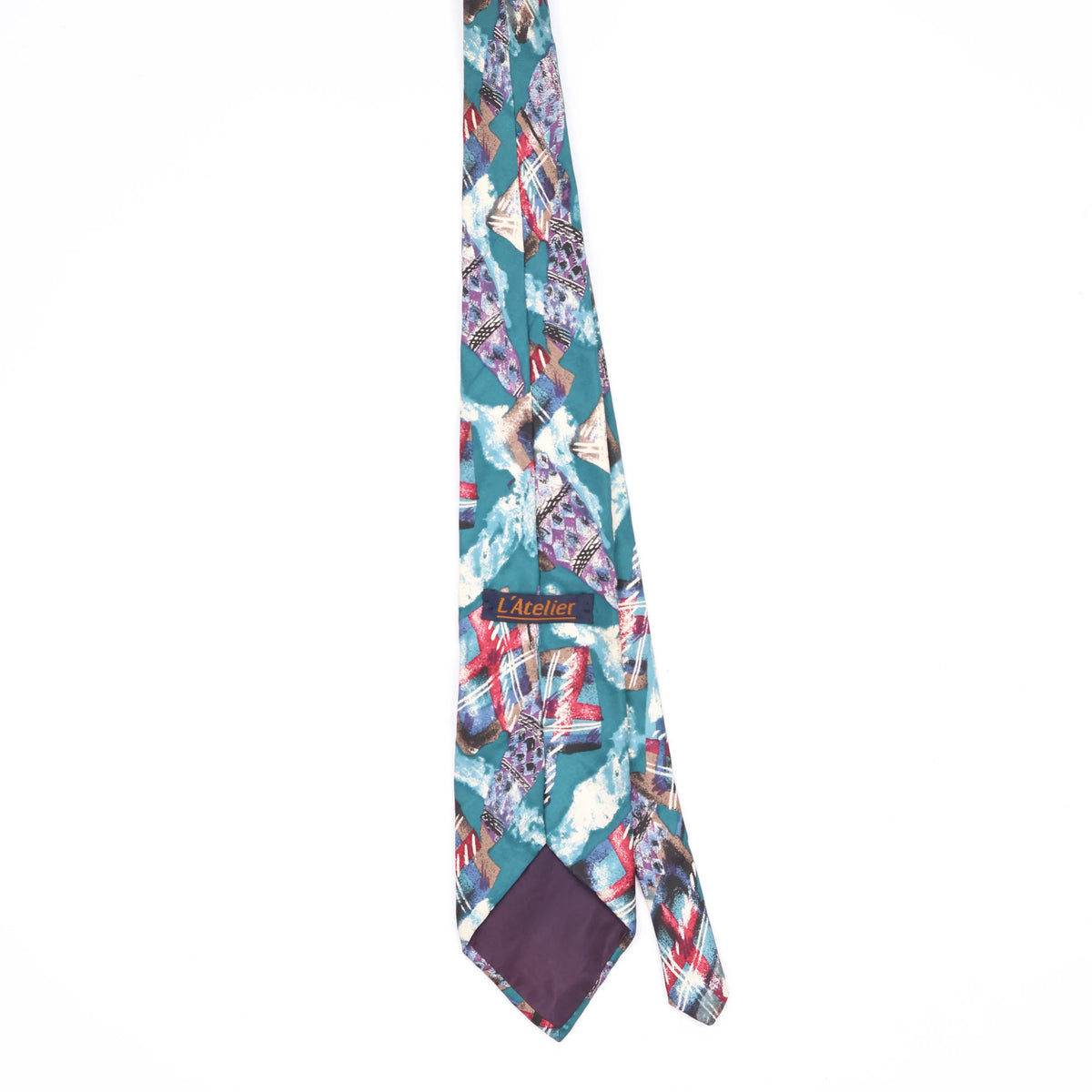 Back Back of Vintage 1990's Abstract Patterned Tie