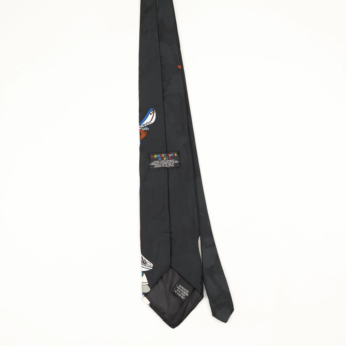 Back Back of Vintage Looney Tunes Bugs Bunny Cartoon Patterned Tie