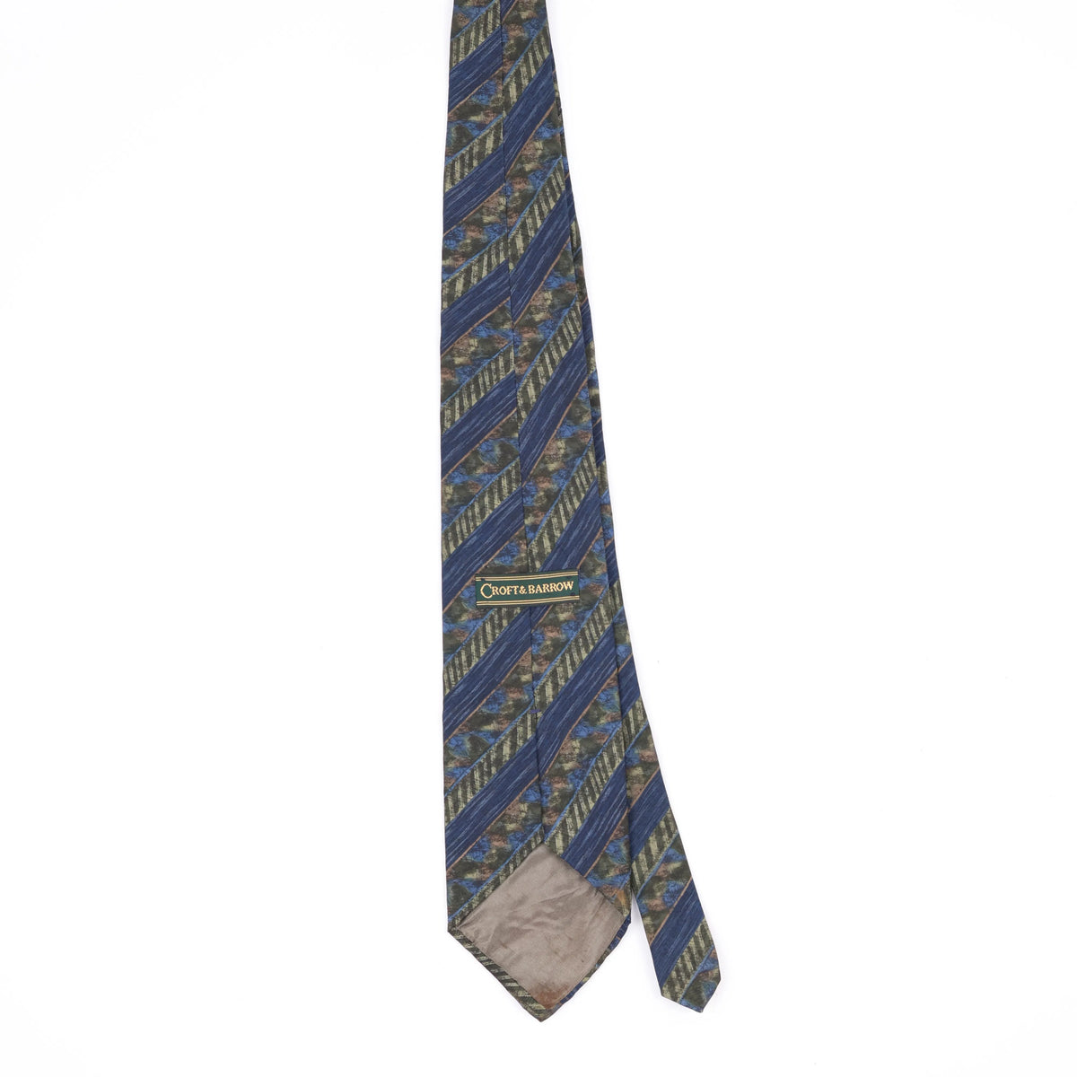 Back Back of Vintage 1990's Croft & Barrow Striped Patterned Tie