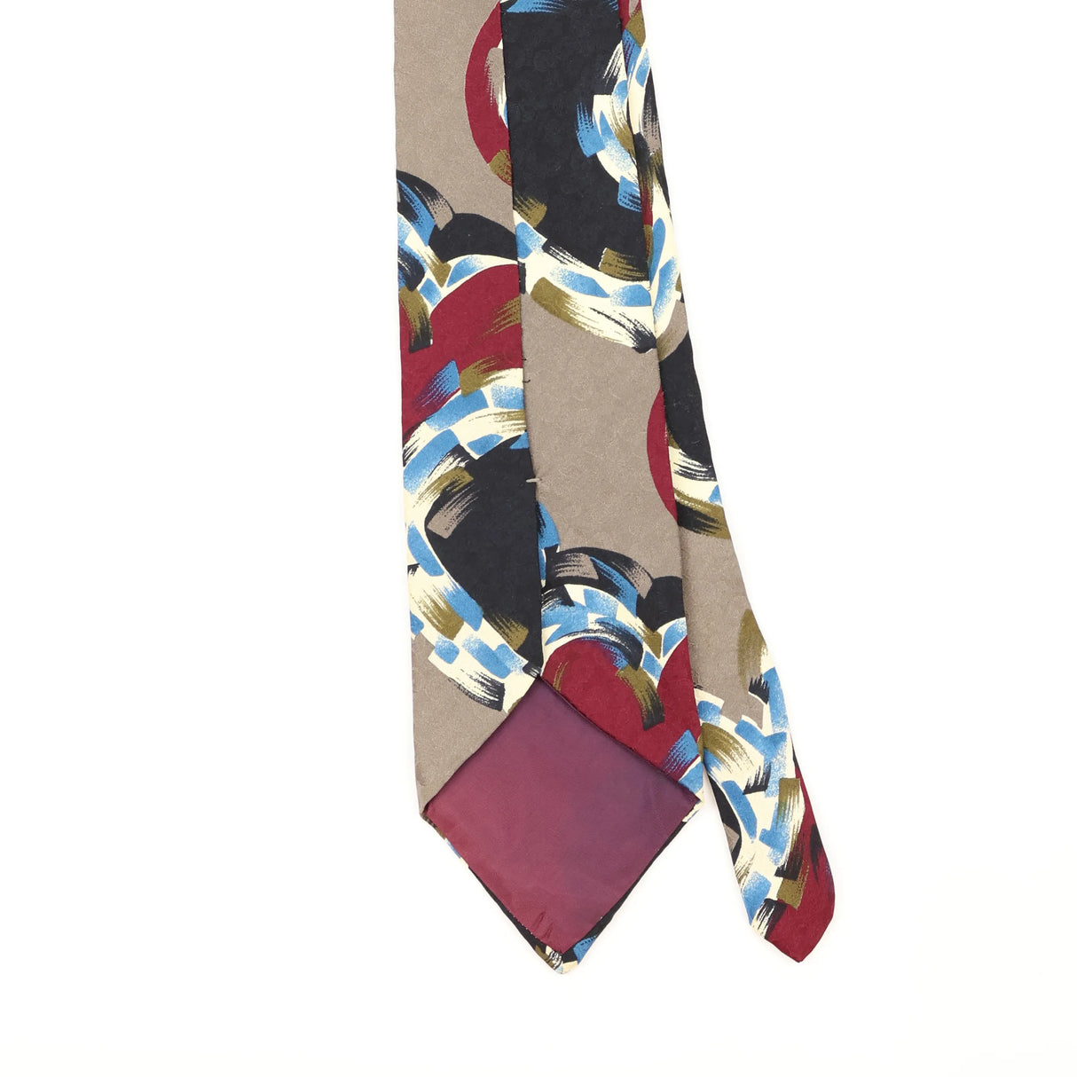 Back Detail of Vintage 1990's Abstract Patterned Tie
