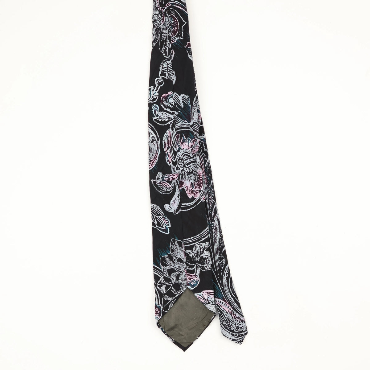 Back Back of Vintage 1990's Floral Patterned Tie