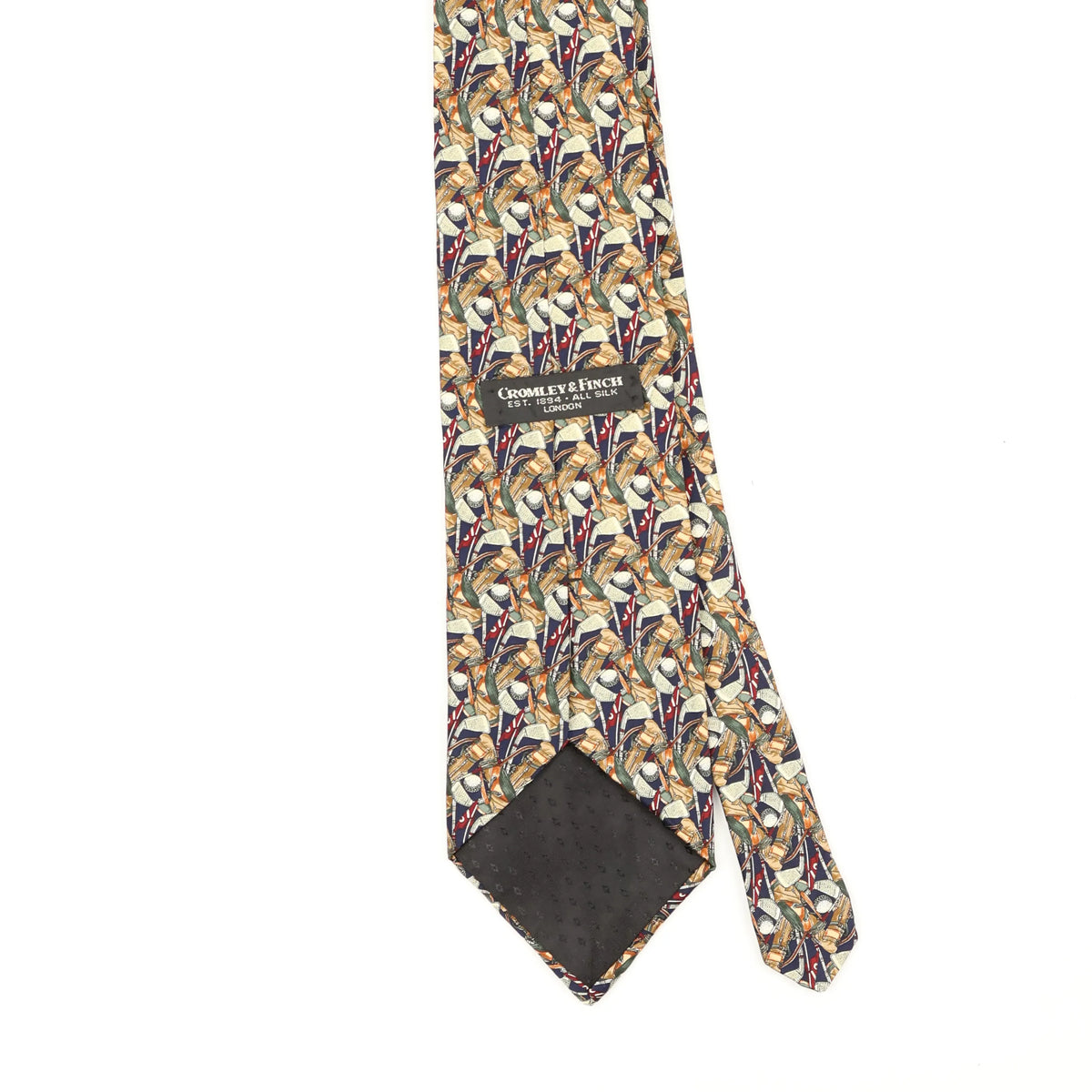 Back Back Detail of Vintage 1990's Golf Geometric Patterned Tie