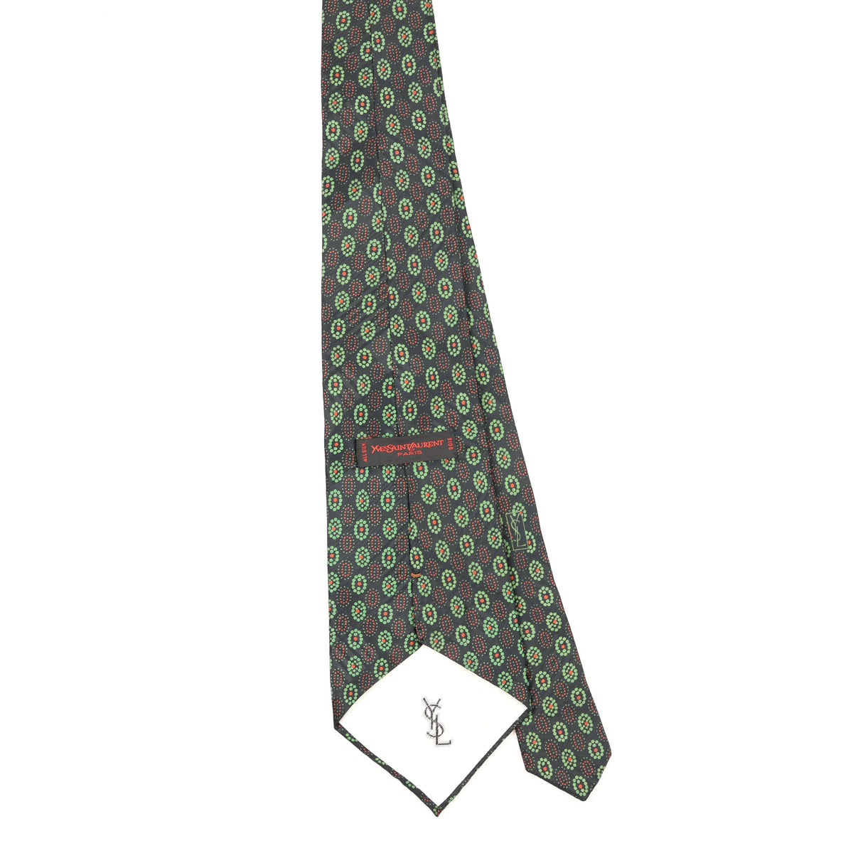 Back Back of Vintage 1980's Yves Saint Laurent Geometric Patterned Tie