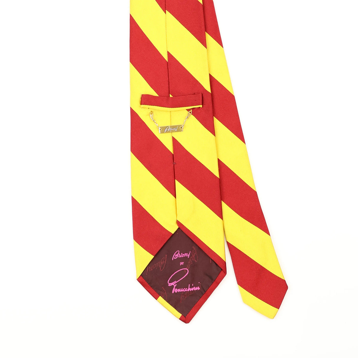 Back Detail of Vintage 1990's Brioni Striped Patterned Tie