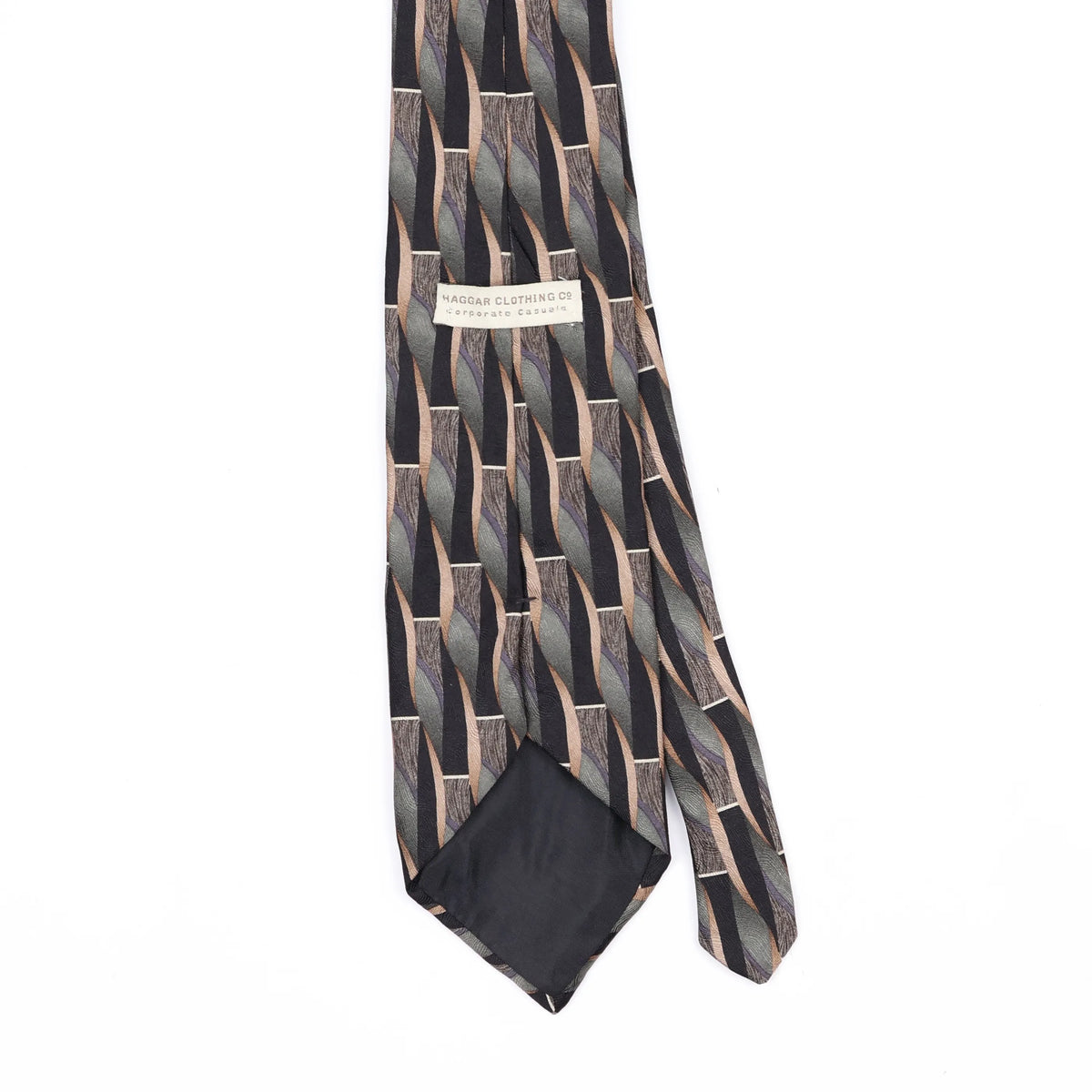 Back Back Detail of Vintage 1990's Haggar Geometric Patterned Tie