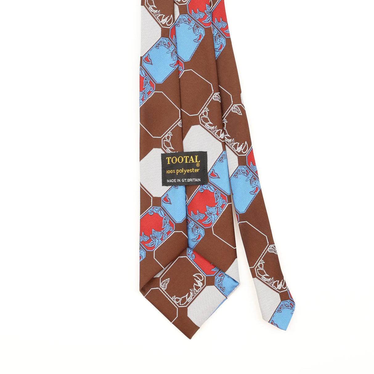 Back Detail of Vintage 1980's Tootal Geometric Patterned Tie