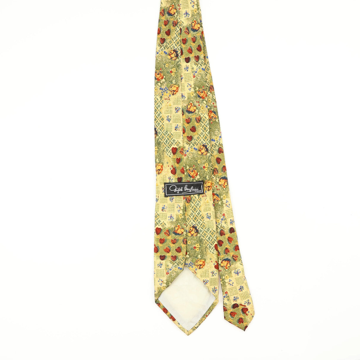 Back Back of Vintage 1990's Floral Patterned Tie