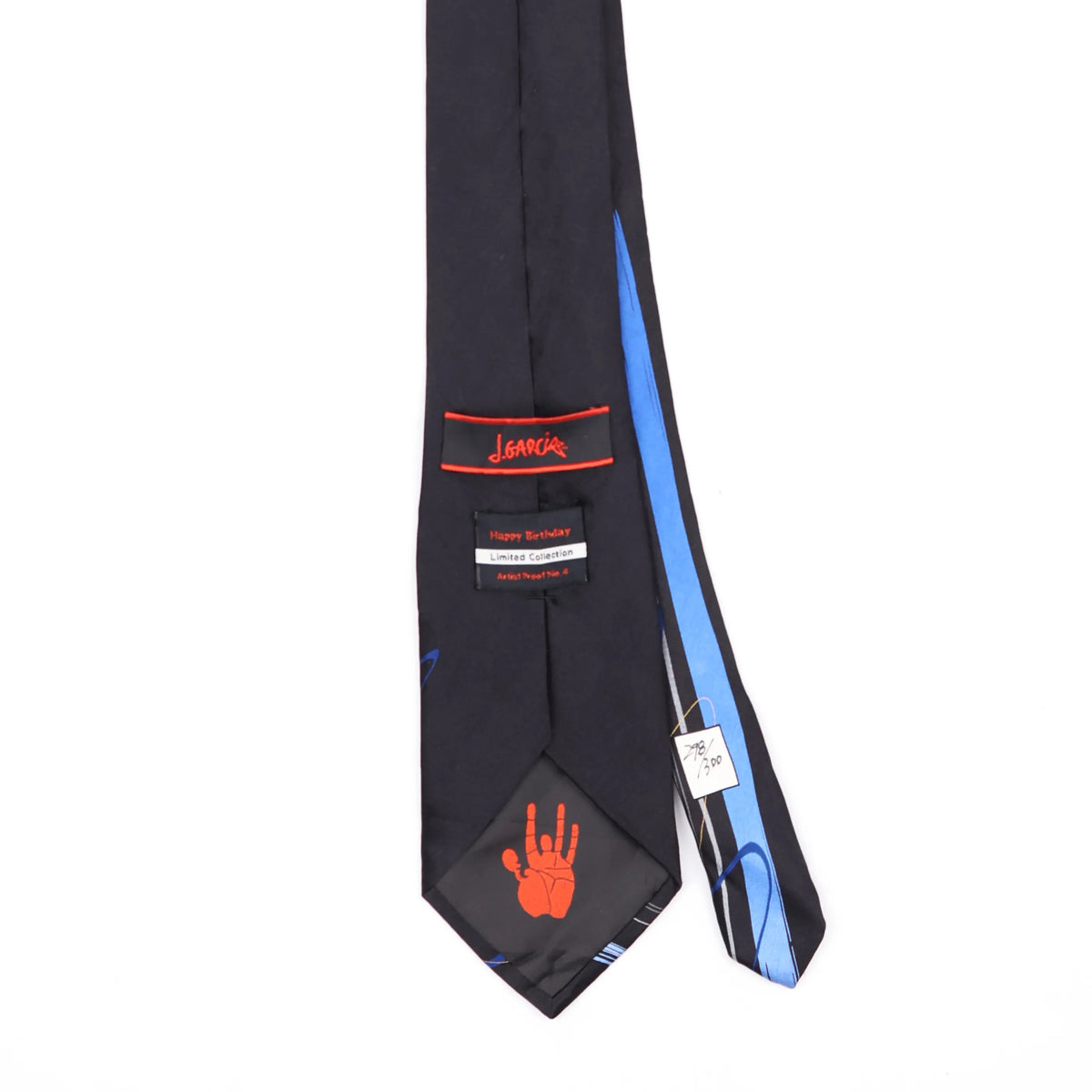 Back Back Detail of Vintage Jerry Garcia Happy Birthday Abstract Patterned Tie