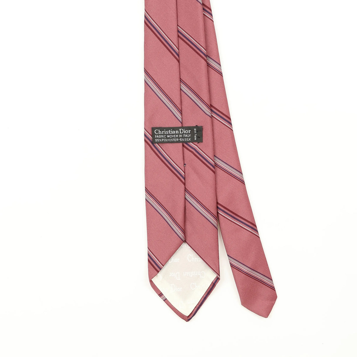 Back Back Detail of Vintage 1990's Christian Dior Striped Patterned Tie