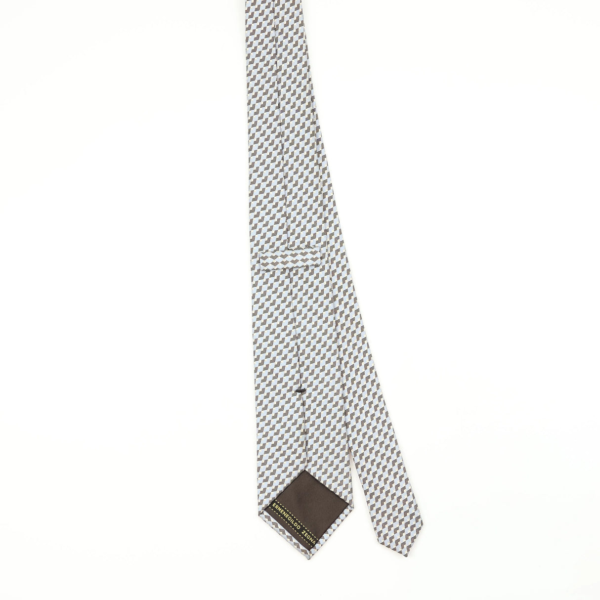 Back Back of Vintage 1990's Ermenegildo Zegna Geometric Patterned Tie
