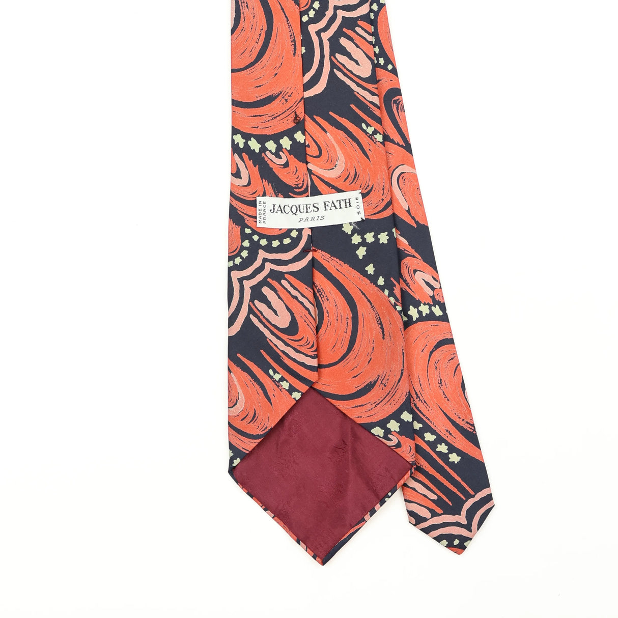 Back Back Detail of Vintage 1980's Jacques Fath Abstract Patterned Tie