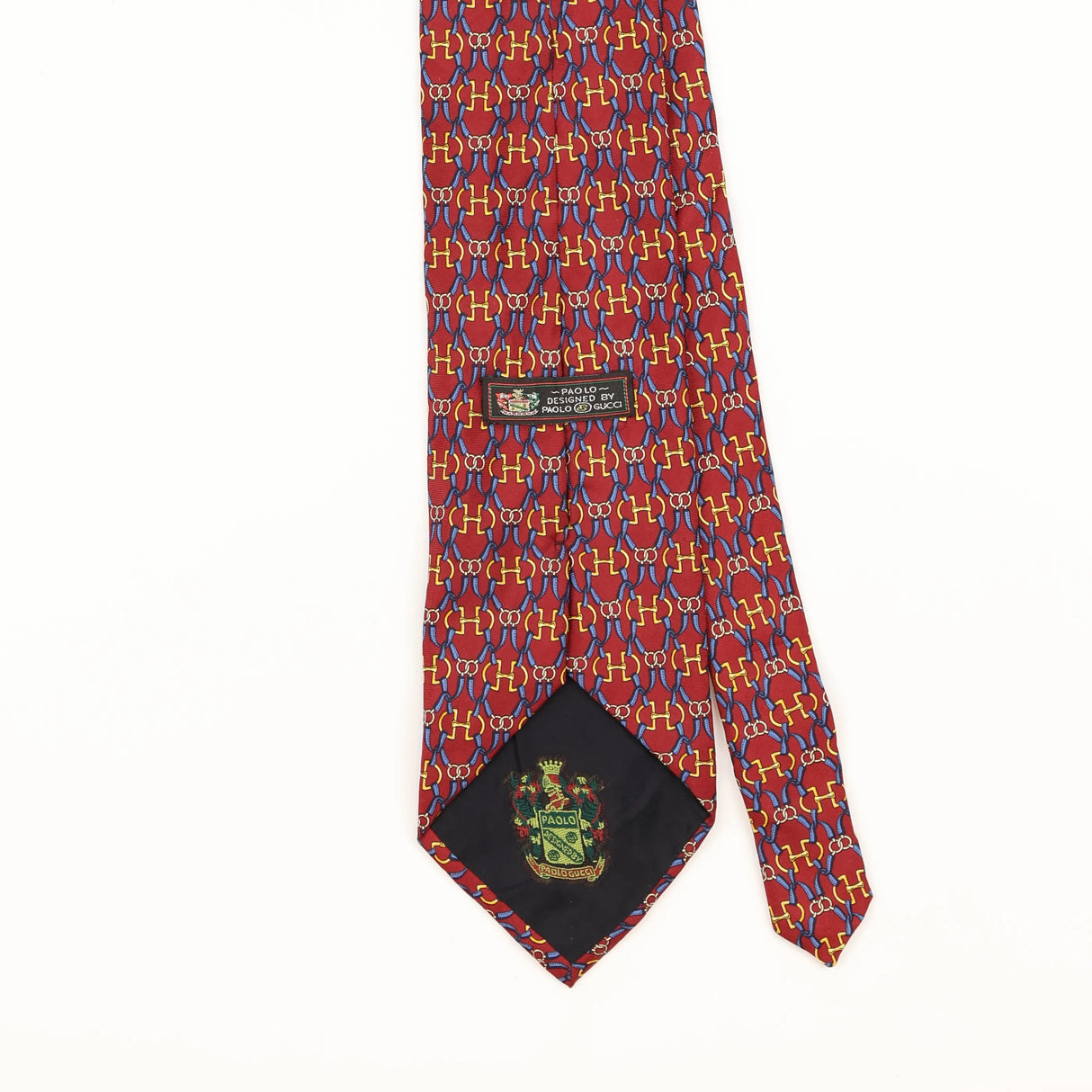 Back Detail of Vintage 1990's Gucci Geometric Patterned Tie