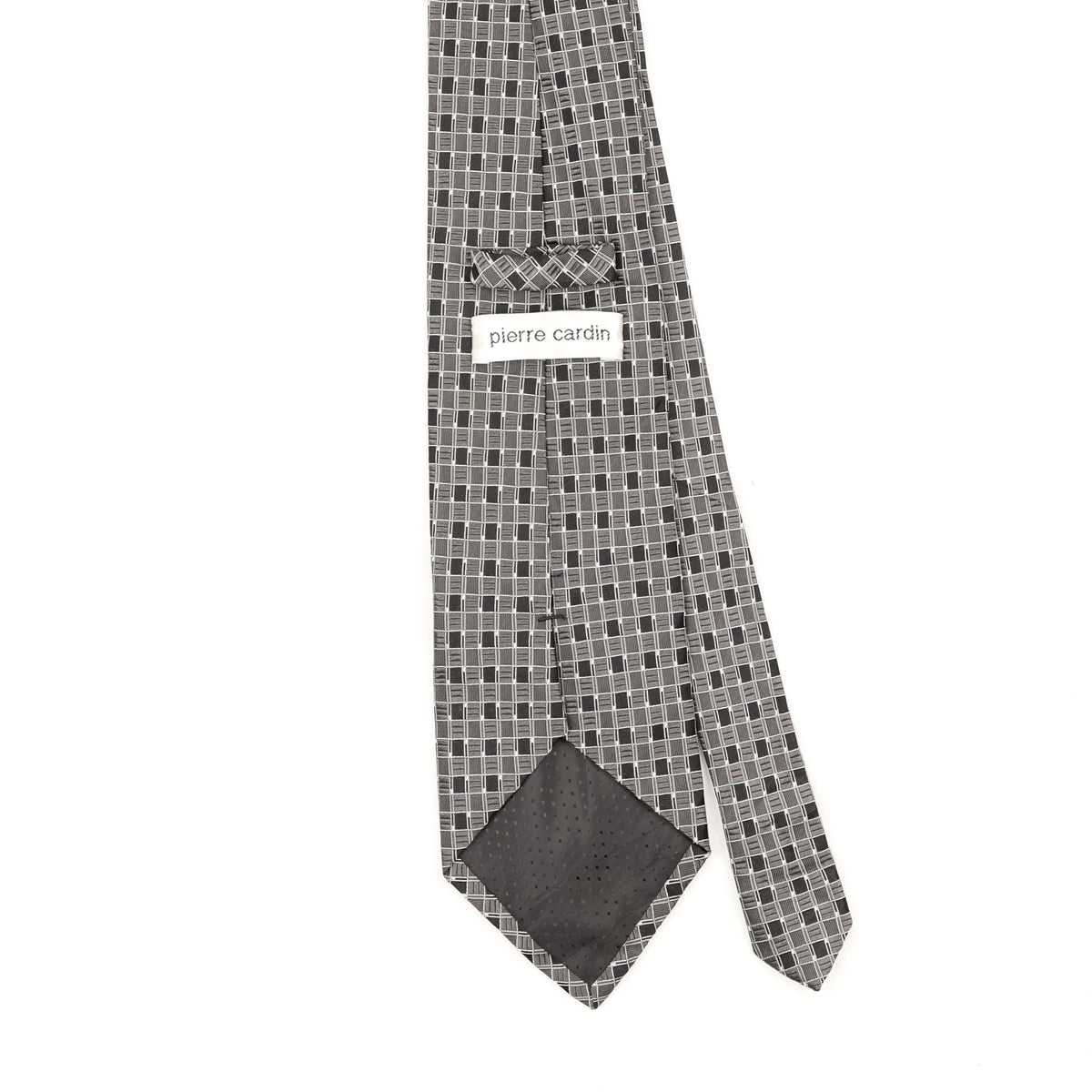 Back Back Detail of Vintage Pierre Cardin Check Patterned Tie