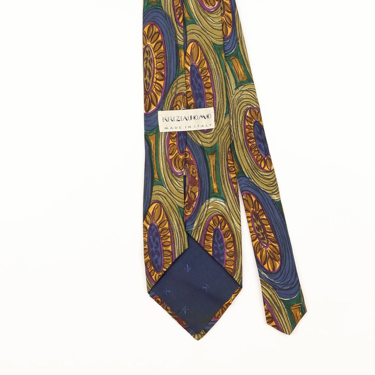 Back Detail of Vintage 1990's Krizia Uomo Abstract Patterned Tie