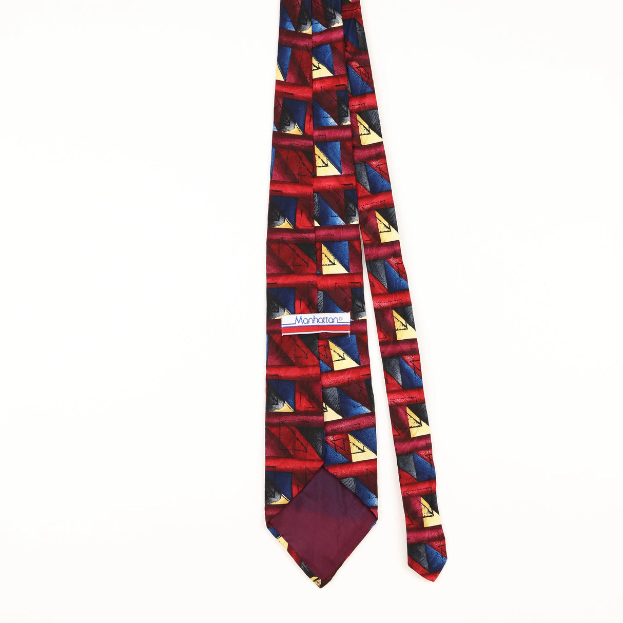 Back of Vintage 1990's Manhattan Abstract Patterned Tie