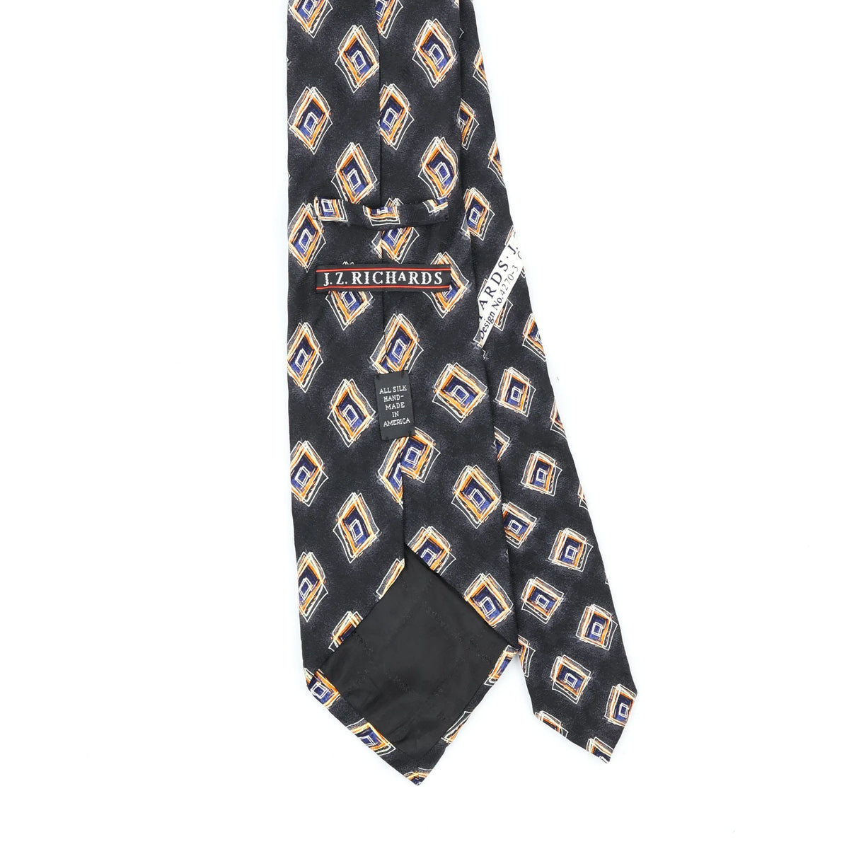 Back Back Detail of Vintage 1990's Jz Richards Geometric Patterned Tie