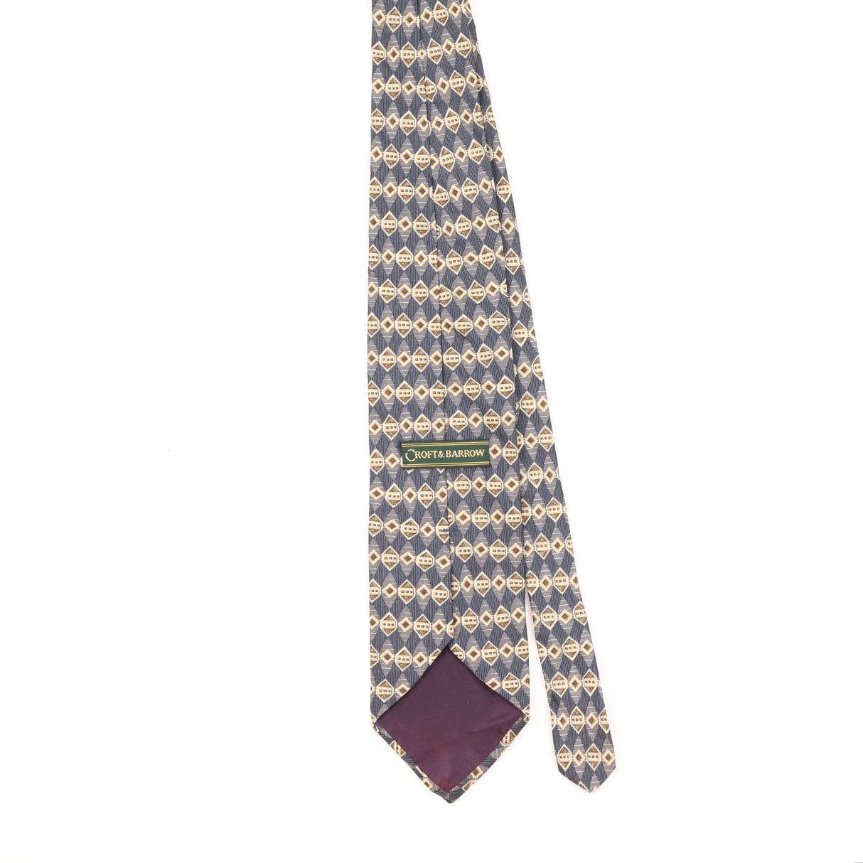 Back of Vintage 1990's Croft & Barrow Geometric Patterned Tie