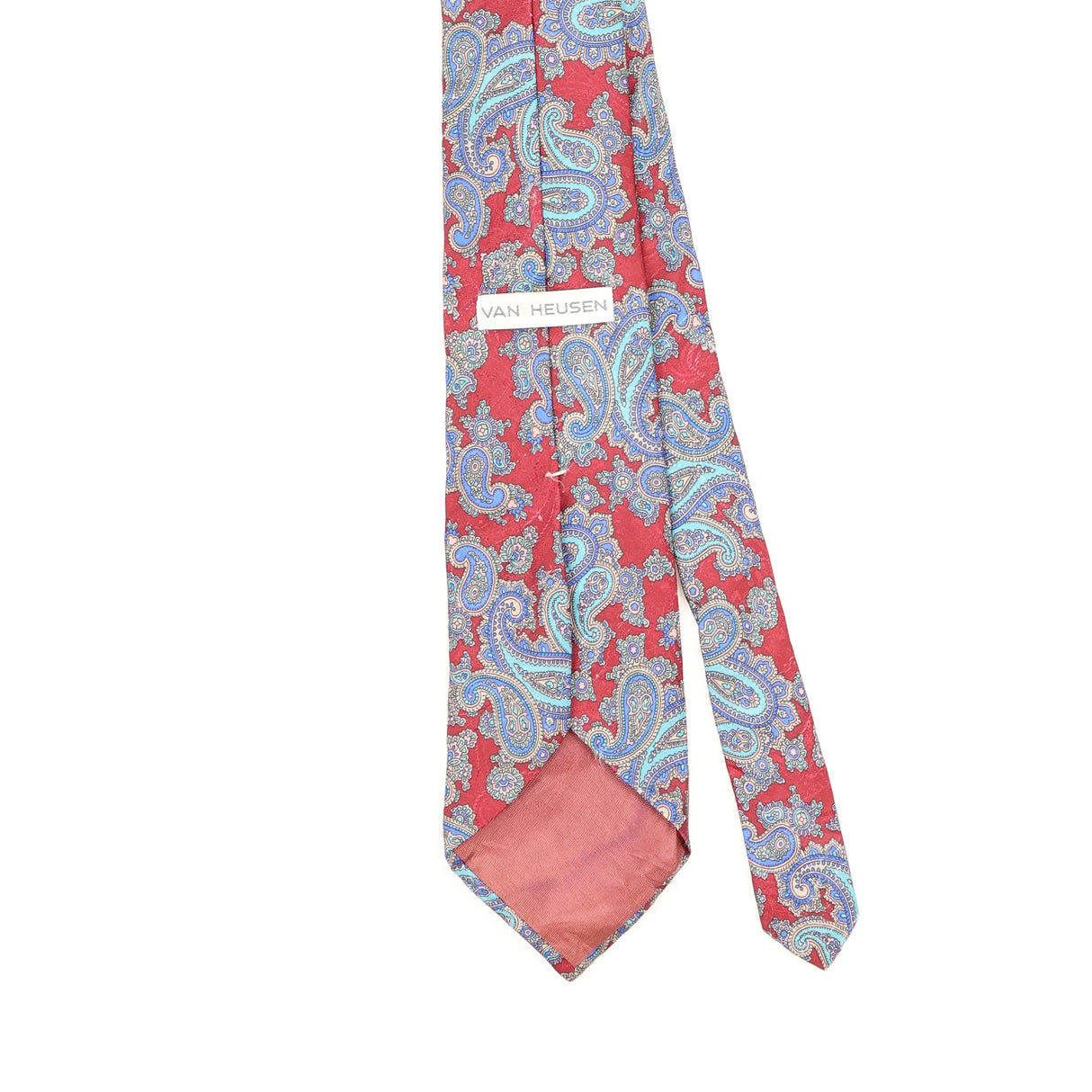 Back Detail of Vintage 1990's Van Heusen Paisley Patterned Tie