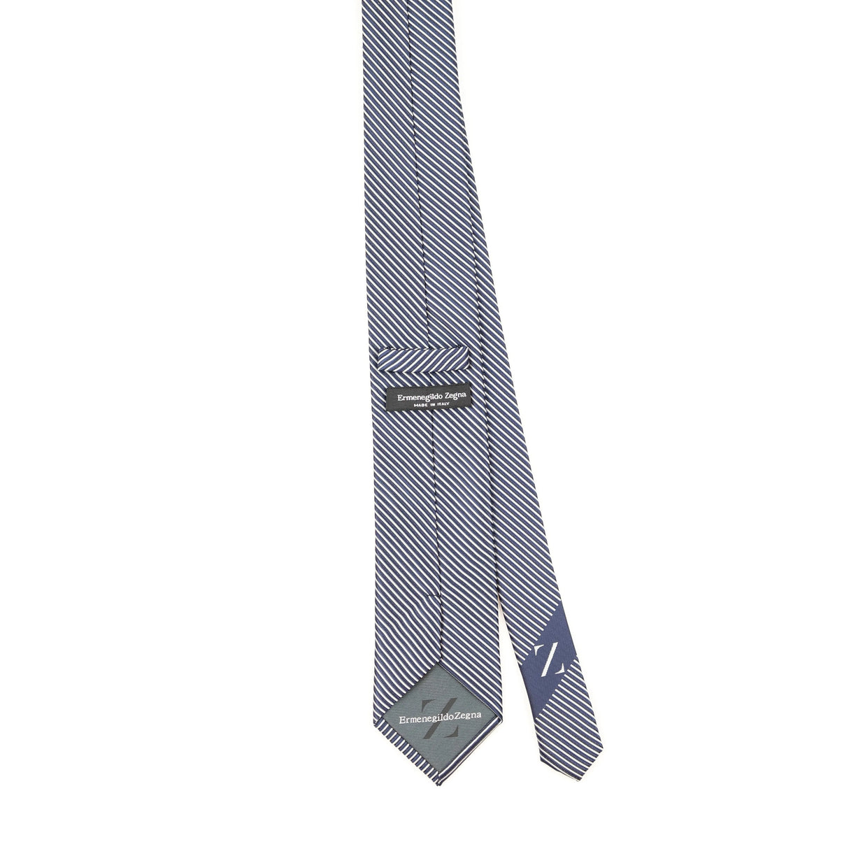 Back of Vintage 1990's Ermenegildo Zegna Striped Patterned Tie