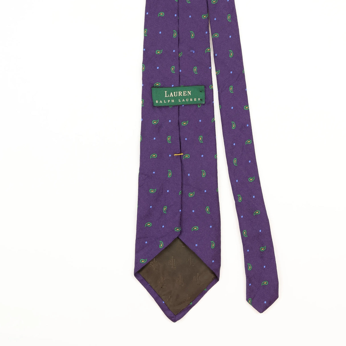 Back Detail of Vintage Ralph Lauren Paisley Patterned Tie
