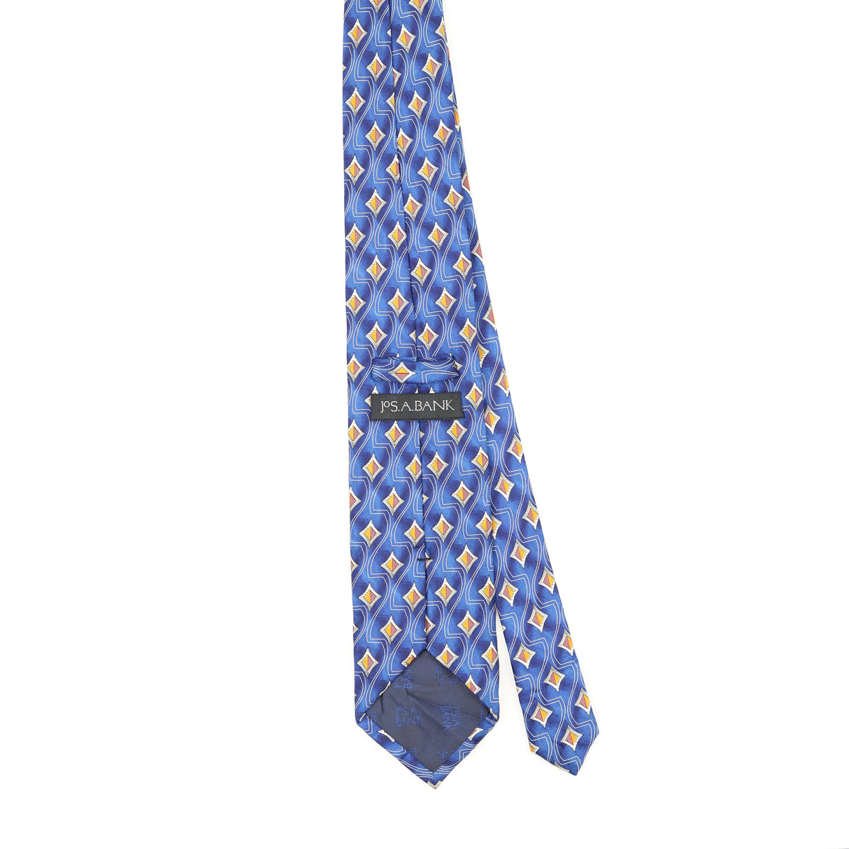 Back Back of Vintage Jos. A. Bank Diamonds Geometric Patterned Tie