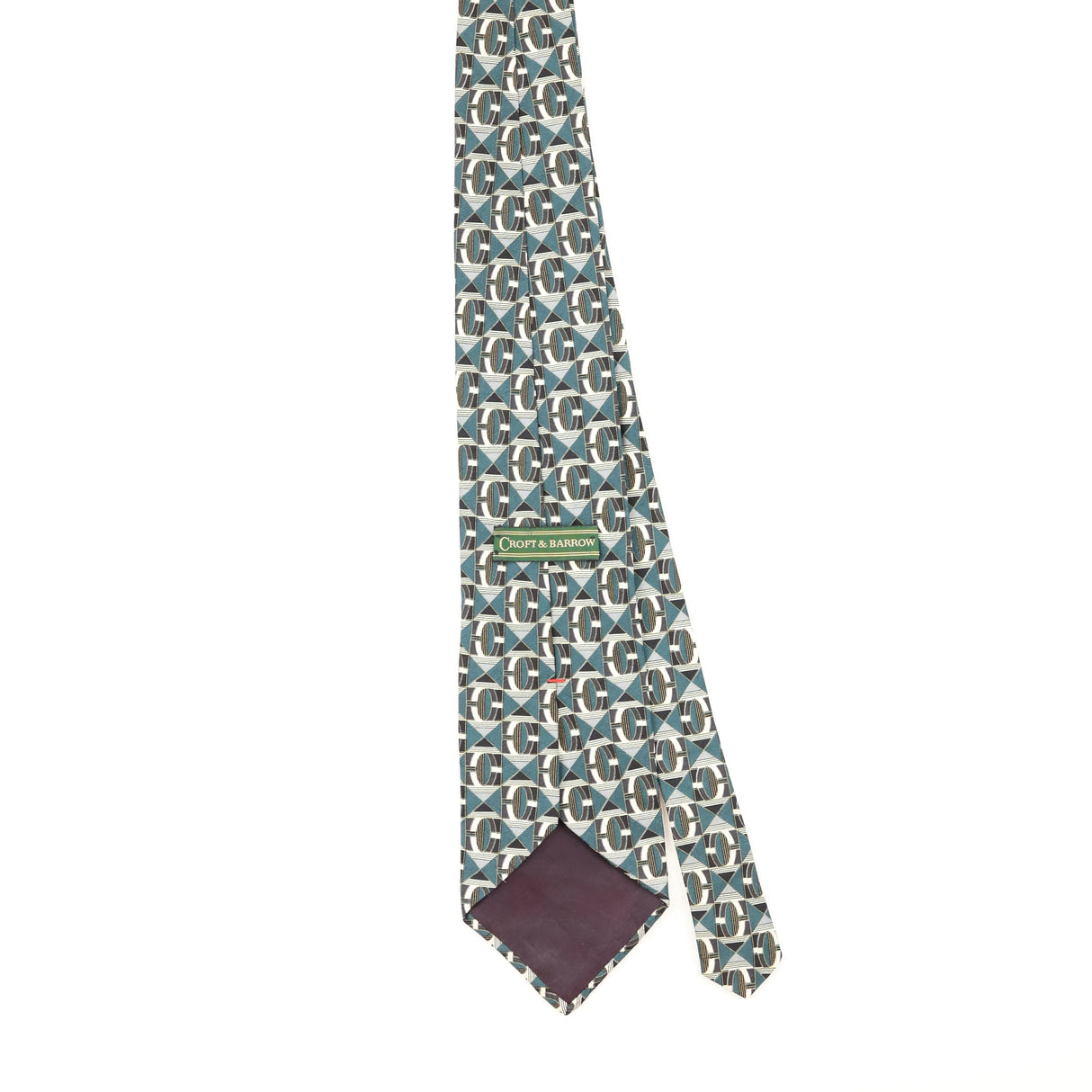 Back of Vintage 1990's Croft & Barrow Geometric Patterned Tie