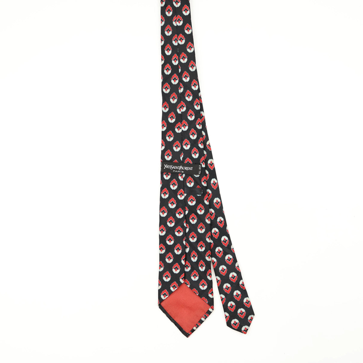Back Back of Vintage 1990's Yves Saint Laurent Geometric Patterned Tie