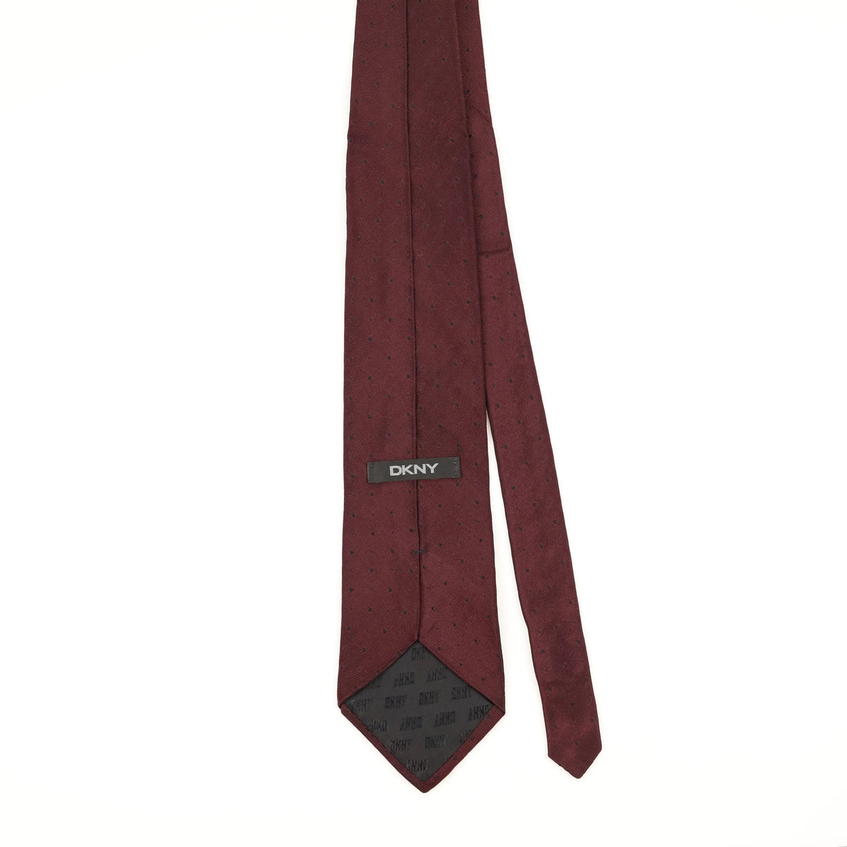 Back of Vintage 1990's Dkny Polka Dot Patterned Tie
