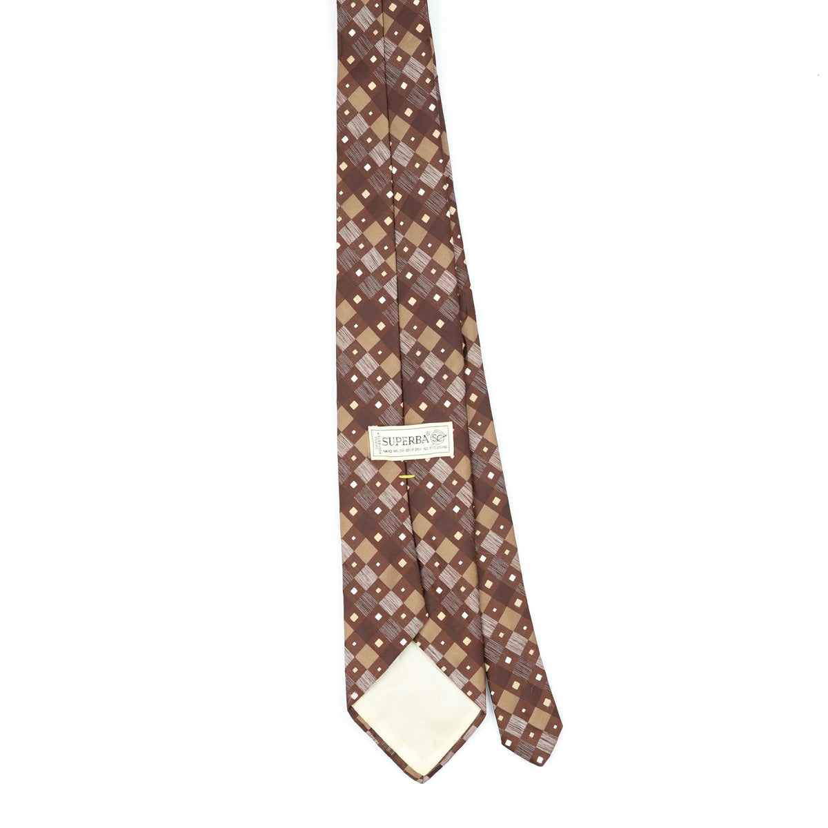 Back Back of Vintage 1980's Diamond Geometric Patterned Tie