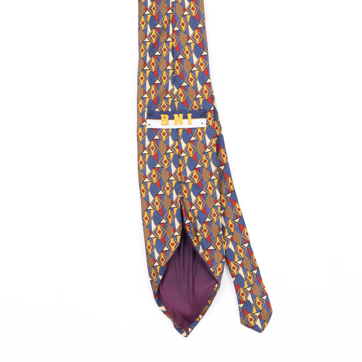 Back Back Detail of Vintage 1990's Geometric Patterned Tie