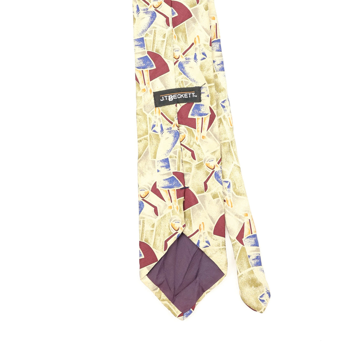 Back Back Detail of Vintage 1990's J.T. Beckett Golf Abstract Patterned Tie