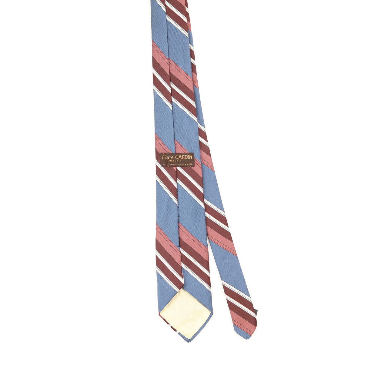 Back of Vintage 1980's Pierre Cardin Striped Patterned Tie