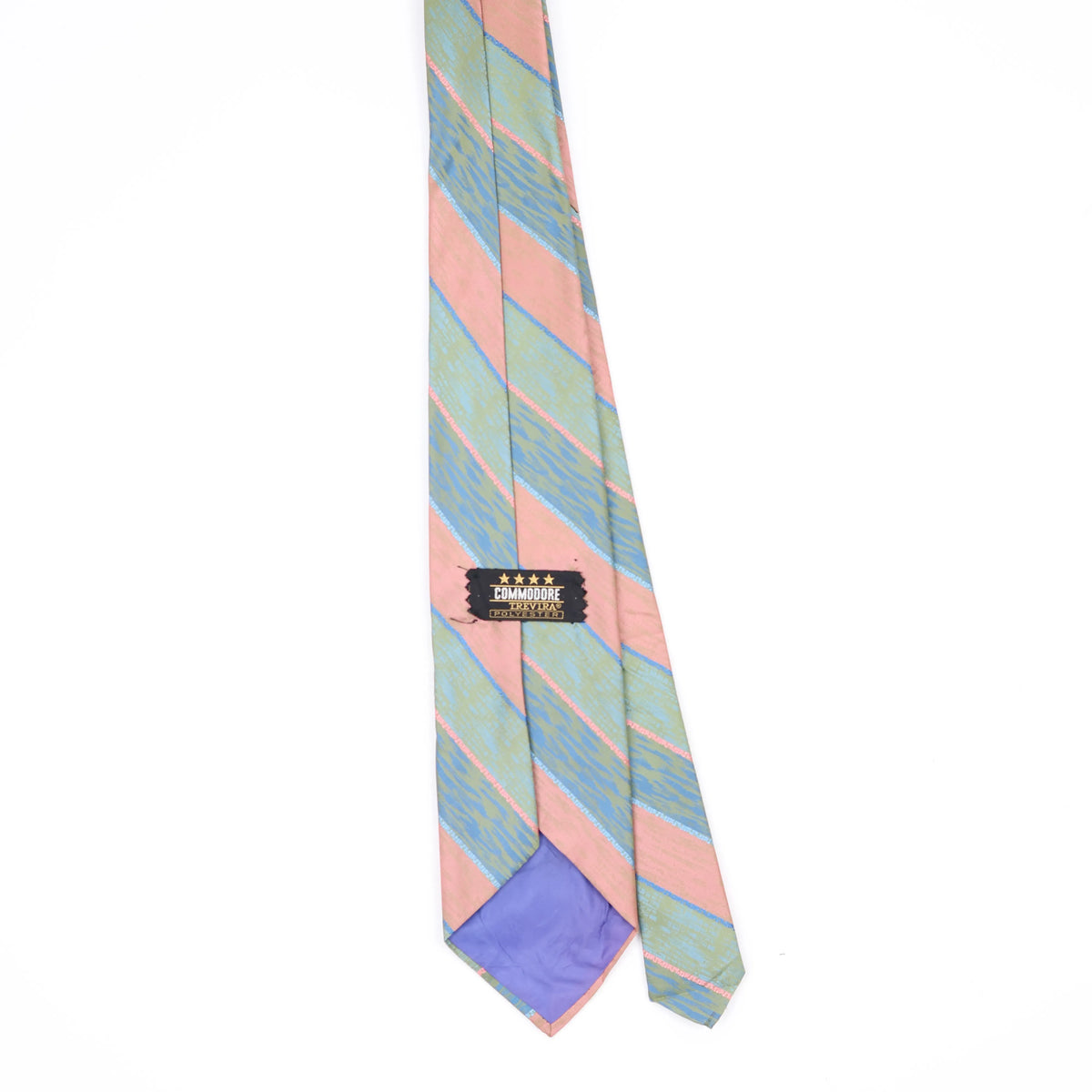 Back Back of Vintage 1980's Trevira Striped Patterned Tie