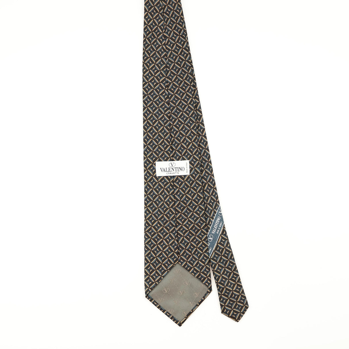 Back of Vintage 1990's Valentino Geometric Patterned Tie