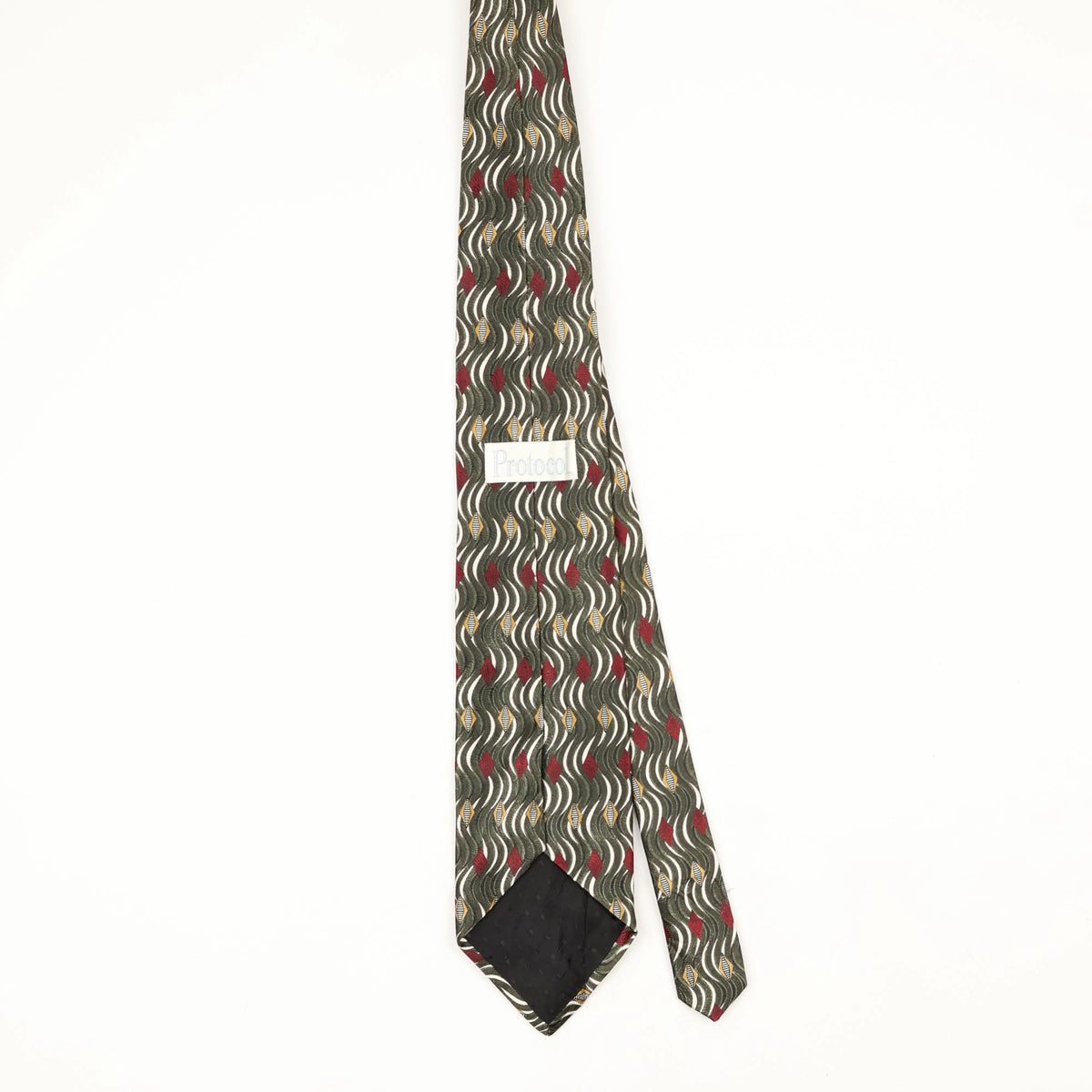 Back Back of Vintage 1990's Waves Geometric Patterned Tie