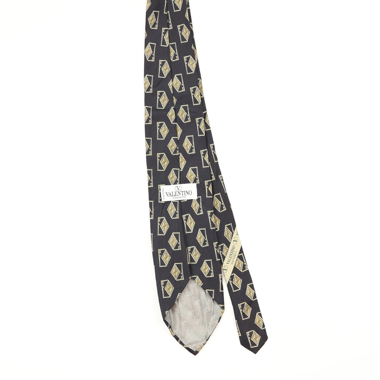 Back Back of Vintage 1990's Valentino Geometric Patterned Tie