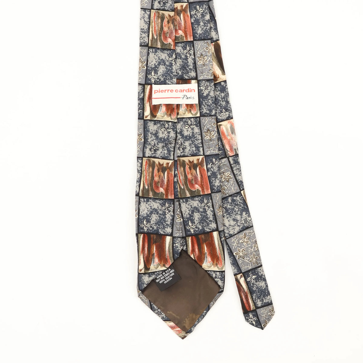 Back Back Detail of Vintage 1990's Pierre Cardin Geometric Patterned Tie