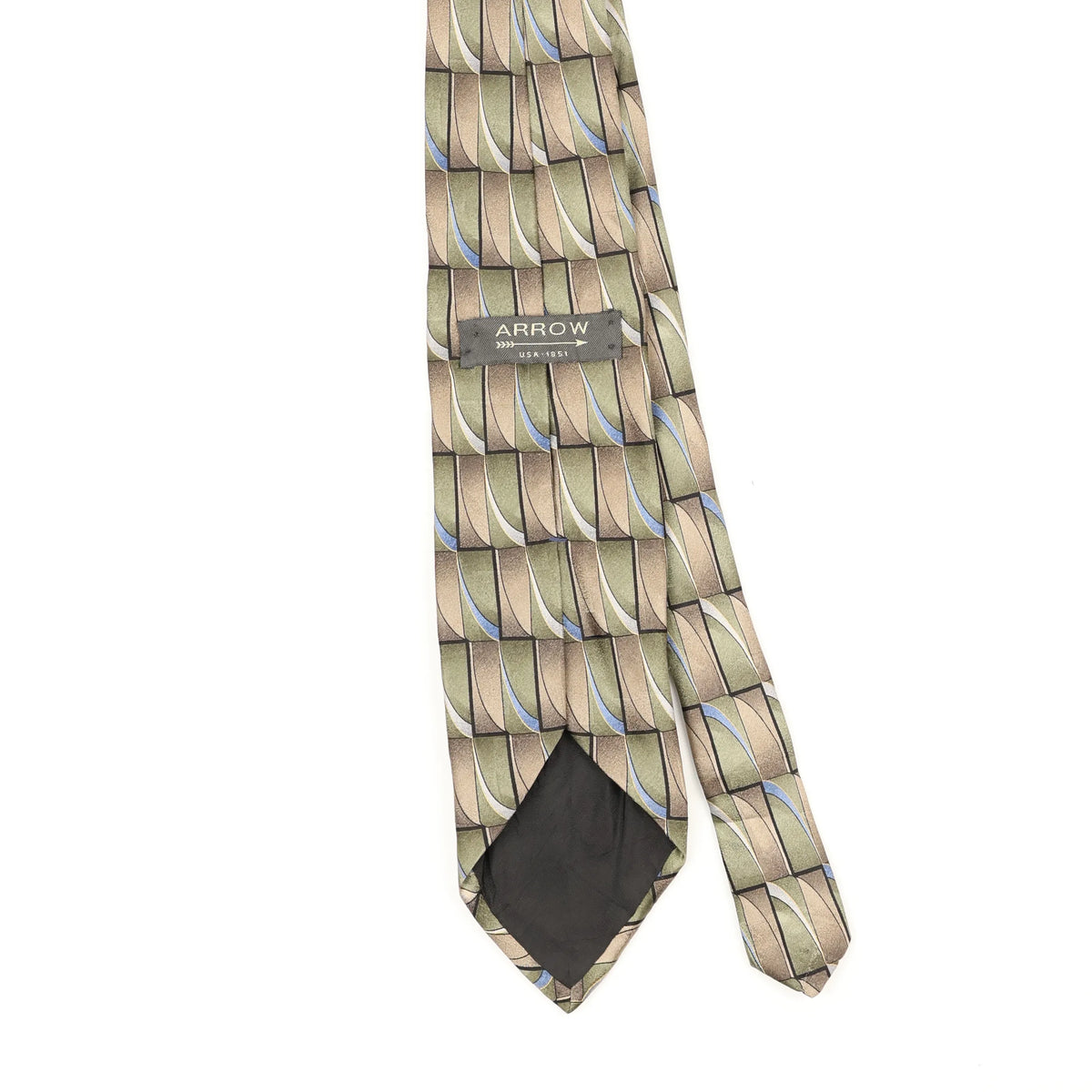 Back Back Detail of Vintage 1990's Geometric Patterned Tie