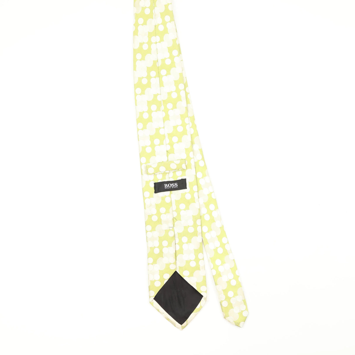 Back Back of Vintage 1990's Hugo Boss Polka Dot Patterned Tie